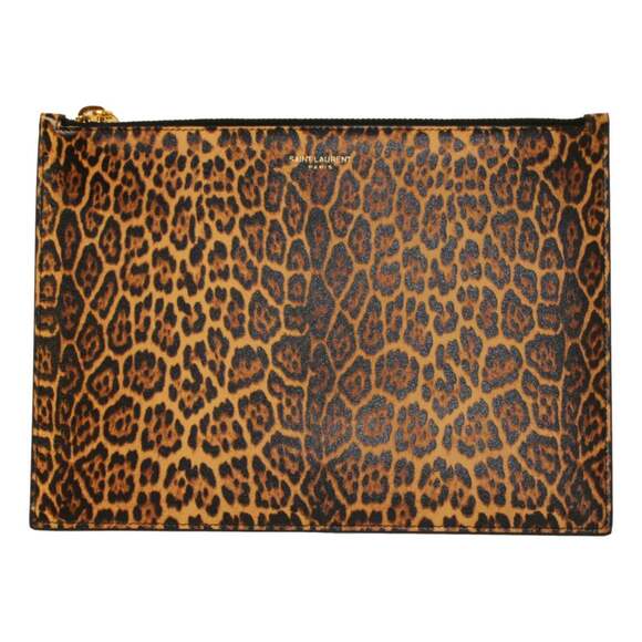 Saint Laurent Handbags - Saint Laurent Leopard Printed Calfskin Leather Medium